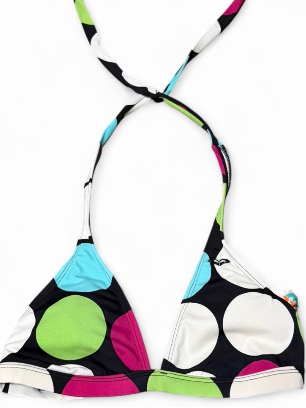 Vintage Y2K Roxy Polka Dot Halter Bikini Top